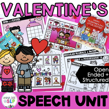 Preview of Valentine's Day No Prep Speech and Language Therapy Activity Unit