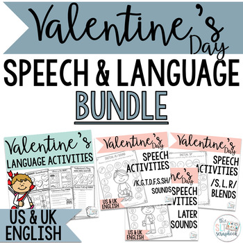 Preview of Valentine's Day Speech and Language Activities Bundle- No Prep Speech Therapy