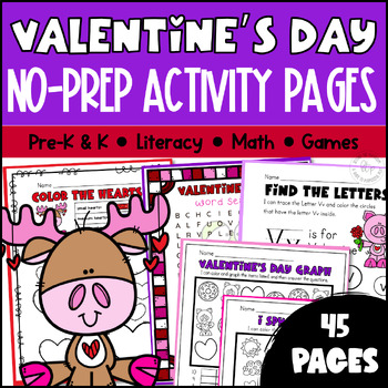 Preview of Valentine's Day No-Prep Worksheets