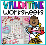 Valentine's Day No Prep Math and Reading Worksheets