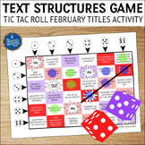 Valentine's Day Nonfiction Text Structures Roll and Cover Game
