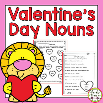 Preview of Valentine's Day Nouns: No Prep Noun Worksheets