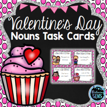 Preview of Valentine's Day Nouns Task Cards