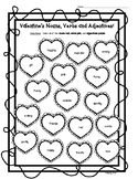 Valentine's Day Nouns, Verbs and Adjectives Worksheet