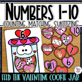 Number Sense - numbers 1 -10 - Feed The Valentine Cookie J