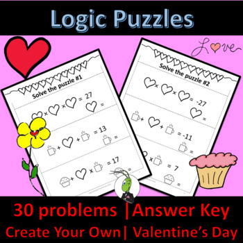Preview of Valentine's Day Number Sense Logic Puzzles