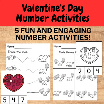 Preview of Valentine’s Day Numbers 0 - 10 Activities Valentine’s Day number practice