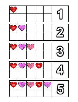 Valentine's Day Numbers Counting Activities by ESL Kidz | TpT