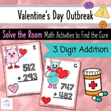 Valentine's Day Activity - 3-Digit Addition Math - Find th