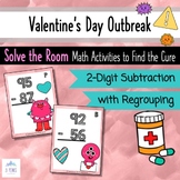 Valentine's Day OUTBREAK Activity - SUBTRACTION Math - Fin