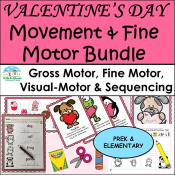 Preview of Valentine's Day Occupational Therapy Bundle: Movement & Fine Motor (Elementary)