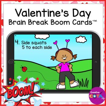 Preview of Valentine's Day Classroom Management Gross Motor Brain Break Digital Boom Cards