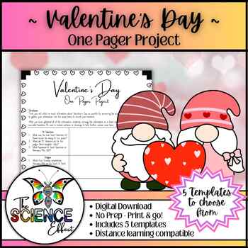 Preview of Valentine's Day ~ One Pager Research Project
