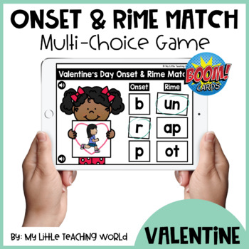 Preview of Valentine's Day Onset and Rime Match Boom Cards
