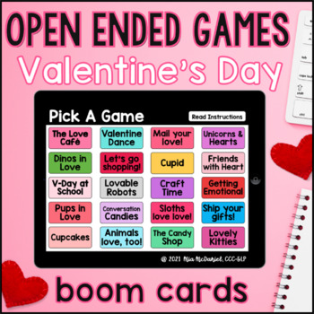 Preview of Valentine's Day Open Ended Games for ANY skill | Boom Cards™