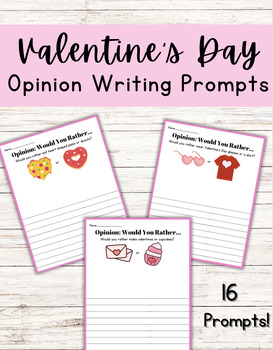 Preview of Valentine's Day Opinion Writing Prompts// Would You Rather// This or That