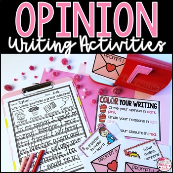 Preview of Valentine's Day Opinion Writing Prompts and Activities