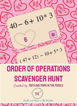 Preview of Valentine's Day - Order of Operations Scavenger Hunt