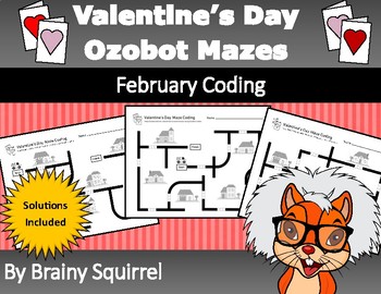 Preview of Valentine's Day Ozobot Mazes - February Coding