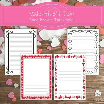 Preview of Valentine's Day - Page Border Templates