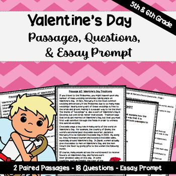 Preview of Valentine's Day Paired Passages - 5th & 6th Grade