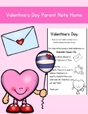 Valentine's Day Parent Note Home