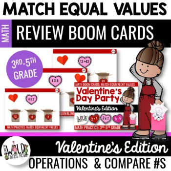 Preview of Valentine's Day Party Boom Cards: Match Equivalent Values