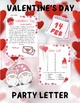 Preview of Valentine’s Day Party Letter