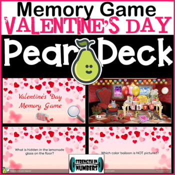 Preview of Valentine's Day Party Memory Game Digital Activity for Pear Deck/Google Slides