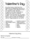 Valentine's Day Party Note / Letter English and Spanish