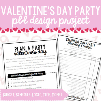 Preview of Valentine's Day Party PBL Design Project: Budget, Schedule, Logic, Time, Money