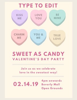 Preview of Valentine's Day Party Sale (4) Flyers Fully Customize your Flyer Ready to Edit!