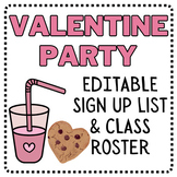 Valentine's Day Party Sign Up Sheet | Valentine's Day Part