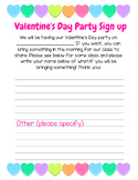 Valentine's Day Party Sign-up *EDITABLE*