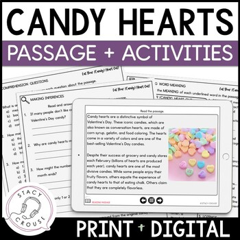 Preview of Valentine's Day Speech Therapy Activities Reading Comprehension Passage Question