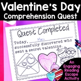 Valentine's Day Passages Reading Comprehension Escape Room