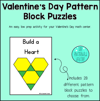 Preview of Valentine's Day Pattern Block Puzzles | Valentine's Day Math | Geometry