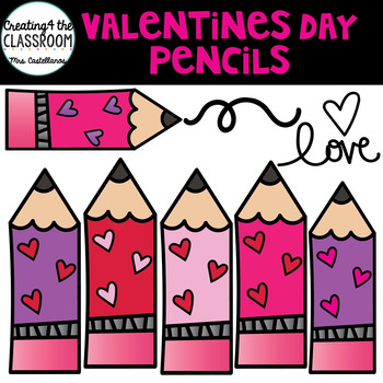 Preview of Valentine's Day Pencils Clipart Freebie!