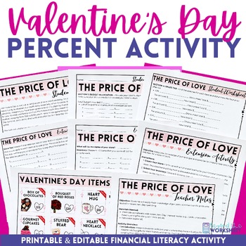 Preview of Valentine's Day Percent Activity | Financial Literacy Math Activity
