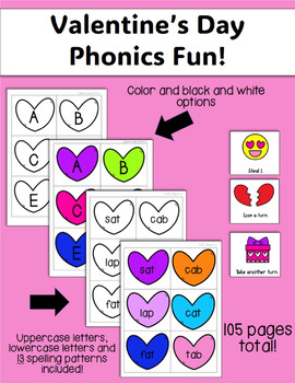 Preview of Valentine's Day Phonics Fun!  A word reading game