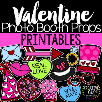 Preview of Valentine's Day Photo Booth Props {Made by Creative Clips Clipart}