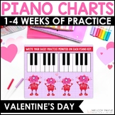 Valentine's Day Piano Practice Charts for Piano Lessons - 