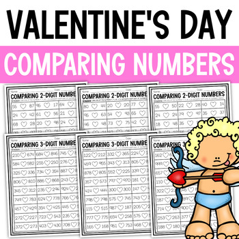 Preview of Valentine's Comparing Numbers | Comparing Numbers Using Symbols | Place Value