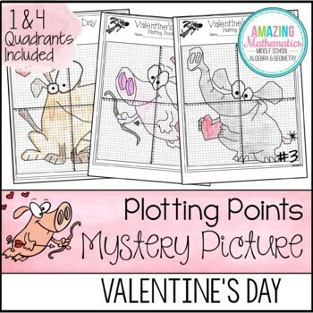 Preview of Valentine's Day Math Activity Plotting Points - Mystery Coordinate Graphing