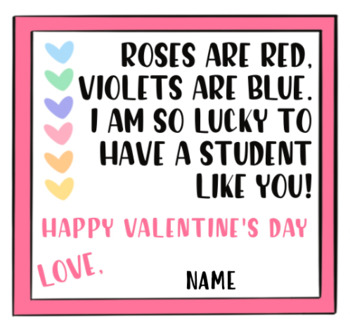 Preview of Valentine's Day Poem Card
