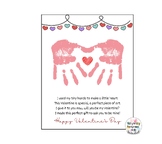 Valentine's Day Poem Handprint Art Craft Printable Templat