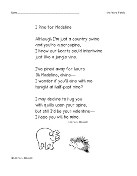 Valentine's Day Phonics Poem: ine Word Family by Cool Teaching Stuff
