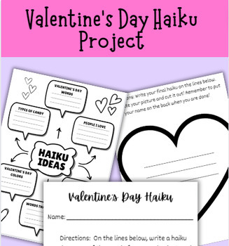 Preview of Valentine's Day Poetry Haiku Craft ELA