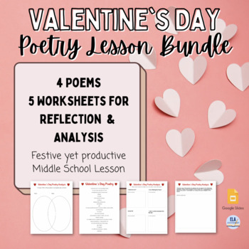 Preview of Valentine's Day Poetry Lesson Bundle | Middle School ELA