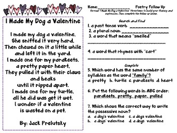 Valentine's Day Poetry, Pass and Math FREEBIES by Doris Young | TpT